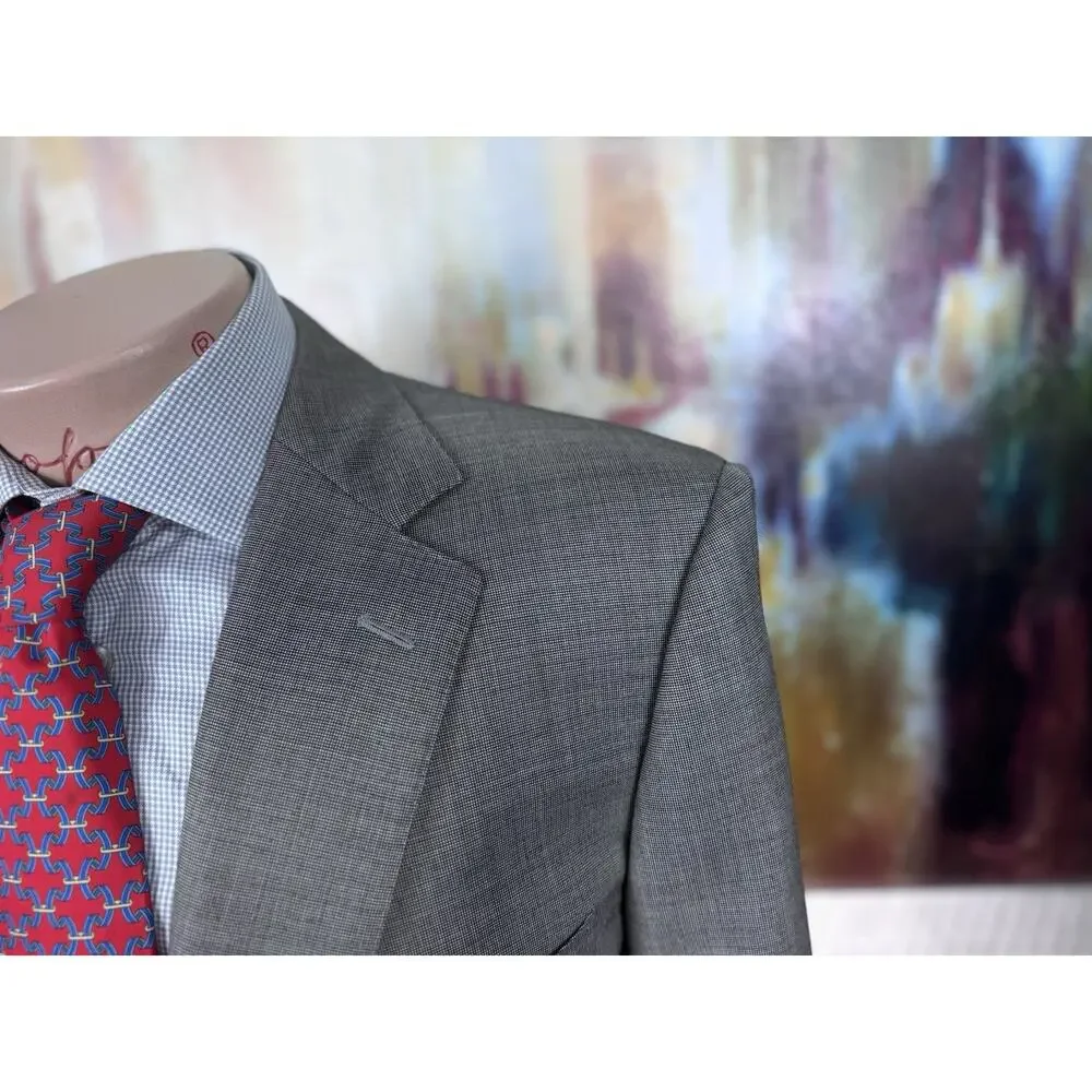 $4995 Zegna 15milmil15 Su Misura Gray Nailshead Blazer IT 56L Fits US 44L Roma